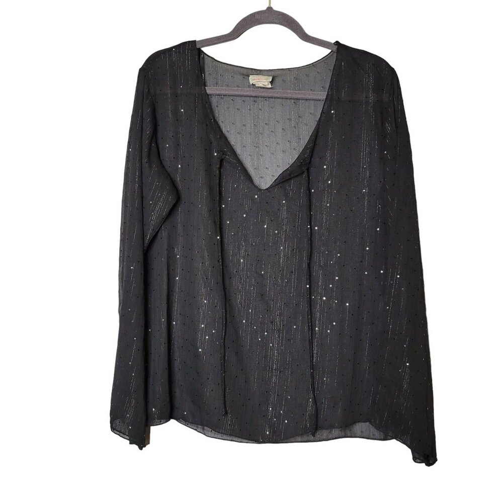 Vintage Y2K Women's 1X Sheer Whimsygoth Witchy Fairy Grunge Sheer Flowy Blouse B